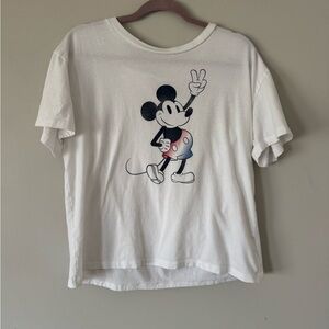 GAP White Mickey Mouse Short Sleeve Tee